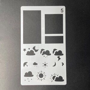 Reusable Art Planner Stencil Boxes, Weather  mq Mixed Media Supplies